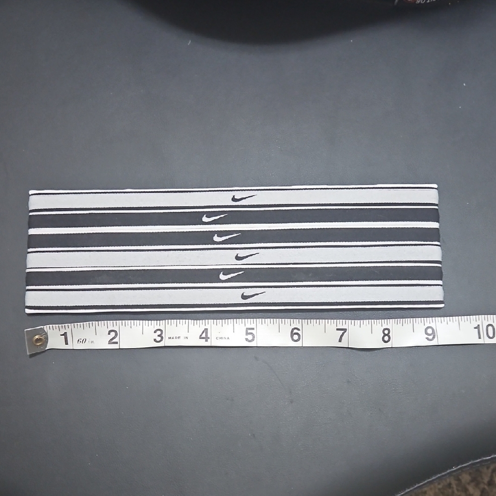 Nike Black and White Striped Headbands